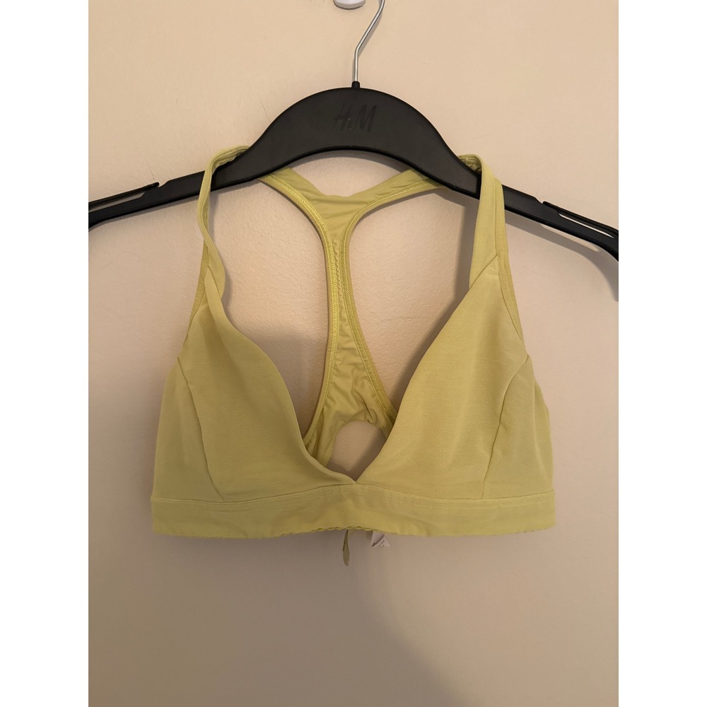 Lululemon Lime Yellow Racerback Sports Bra Size 6 Yoga Workout Bra